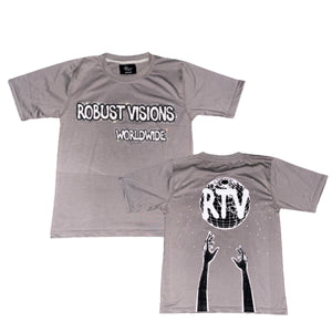 GREY "ROBUSTVISIONS WORLDWIDE" T SHIRT