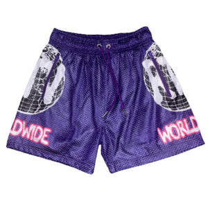 PURPLE "ROBUSTVISIONS WORLDWIDE" SHORTS