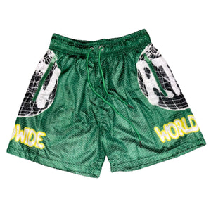 GREEN "ROBUSTVISIONS WORLDWIDE" SHORTS