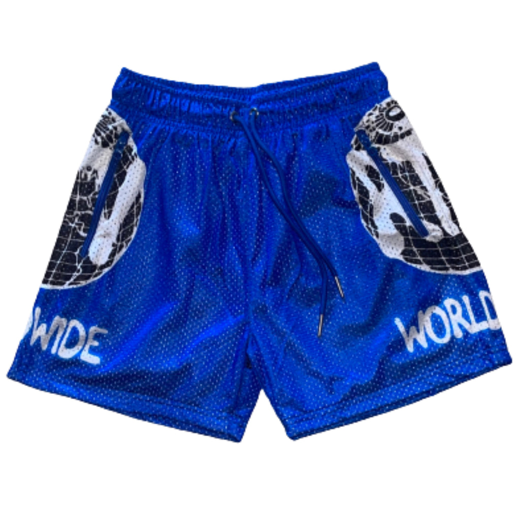 BLUE "ROBUSTVISIONS WORLDWIDE" SHORTS