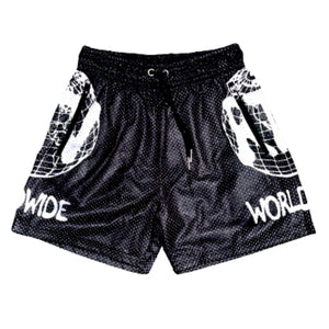 BLACK "ROBUSTVISIONS WORLDWIDE" SHORTS