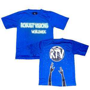 BLUE "ROBUSTVISIONS WORLDWIDE" T SHIRT