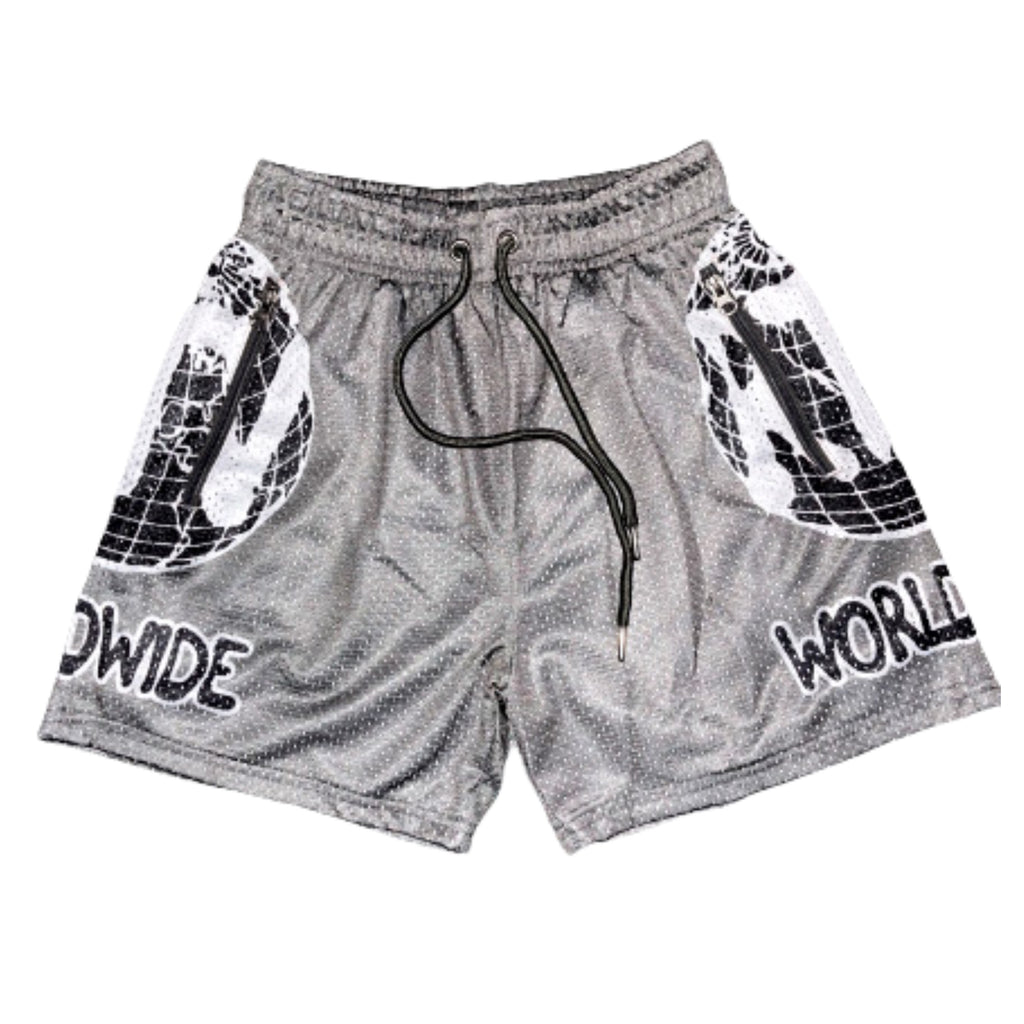 GREY "ROBUSTVISIONS WORLDWIDE" SHORTS