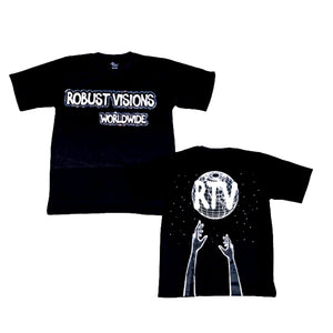 BLACK "ROBUSTVISIONS WORLDWIDE" T SHIRT